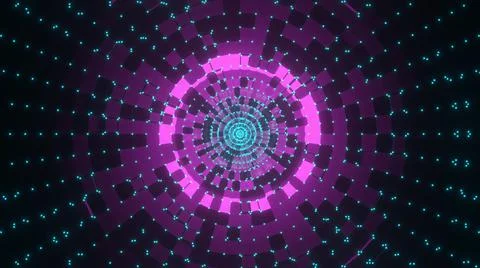 3D rendering Abstract Blue Glow Neon Dots Stock Illustration