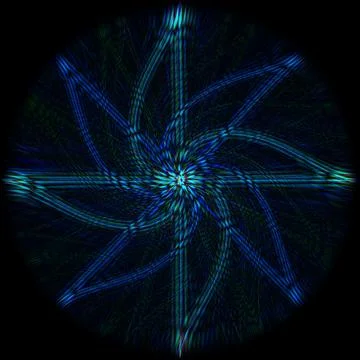 3D rendering of an abstract bright blue spiral background Illustrazione stock