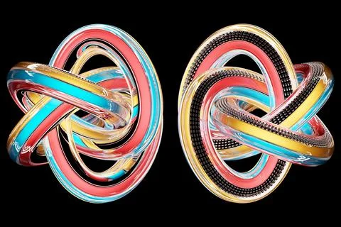 3D rendering, abstract bright figure . Colorful creative wallpaper with layer Stock Illustration