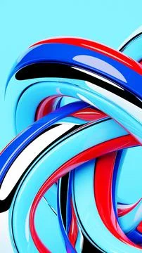 3D rendering, abstract bright figure . Colorful creative wallpaper with layer 库存插图
