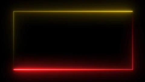 3D rendering of an abstract bright neon rectangular frame Illustrazione stock