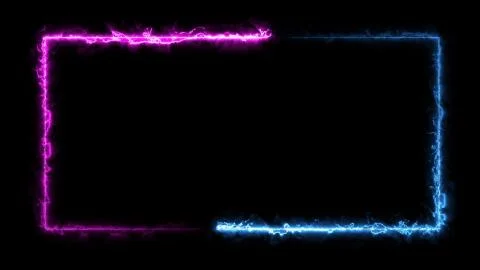3D rendering of an abstract bright neon rectangular frame Stock-Illustration