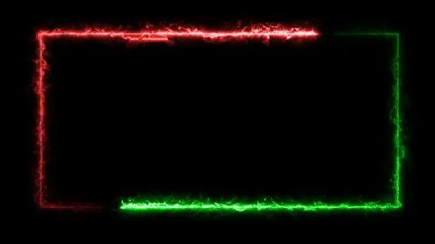 3D rendering of an abstract bright neon rectangular frame イラスト素材