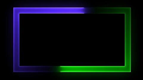3D rendering of an abstract bright neon rectangular frame イラスト素材