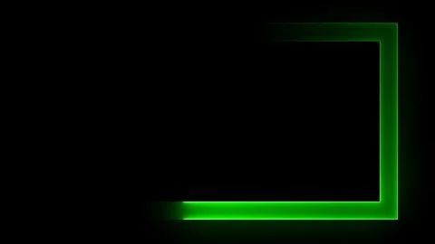 3D rendering of an abstract bright neon rectangular frame Stock Illustration