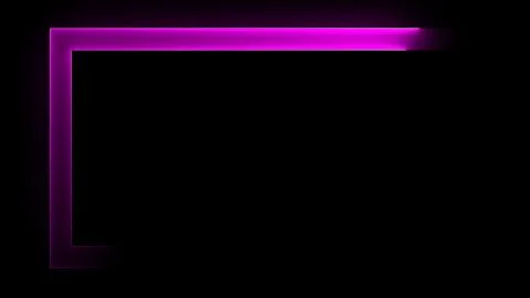 3D rendering of an abstract bright neon rectangular frame Illustrazione stock