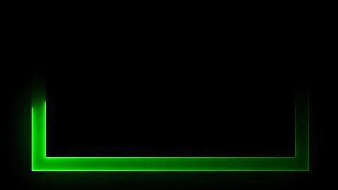 3D rendering of an abstract bright neon rectangular frame 스톡 일러스트