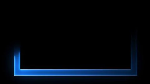3D rendering of an abstract bright neon rectangular frame イラスト素材