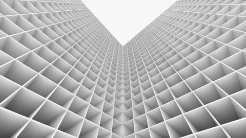 3D Rendering abstract building isolated on white background Illustrazione stock