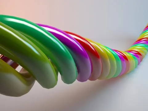 3d rendering of an abstract colorful objects on white background Illustrazione stock