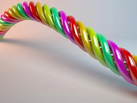 3d rendering of an abstract colorful objects on white background Illustrazione stock