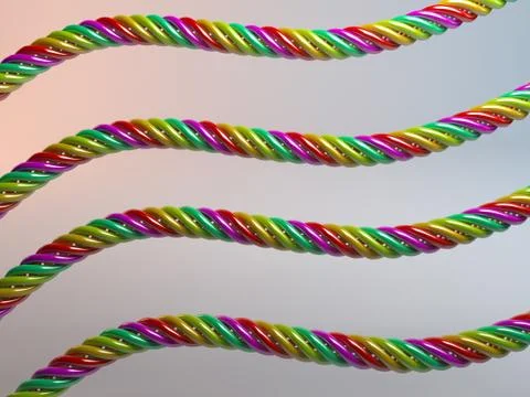 3d rendering of an abstract colorful objects on white background Illustrazione stock