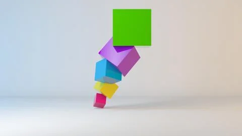 3d rendering of an abstract colorful objects on white background Stock Illustration