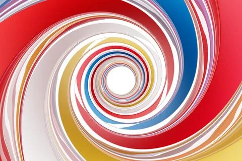 3D rendering abstract   colorful   round fractal, portal. Colorful round spir Stock Photos