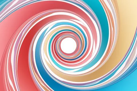 3D rendering abstract   colorful   round fractal, portal. Colorful round spir Stock Photos