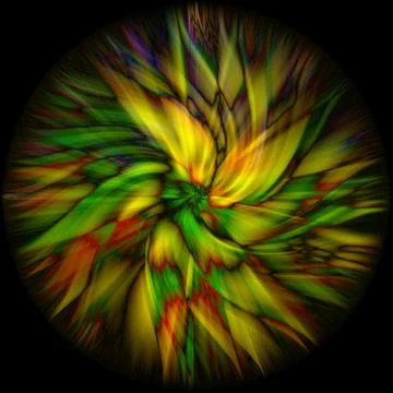 3D rendering of an abstract colorful spiral isolated on black background Illustrazione stock
