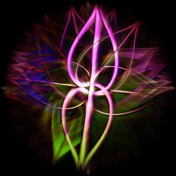 3D rendering of an abstract colorful spiral isolated on black background Illustrazione stock