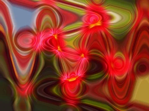3D rendering of an abstract colorful wavy psychedelic background Stock Illustration