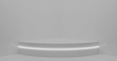 3d rendering. Abstract composition of geometric shapes in a bright room with Stock Illustration