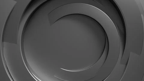 3d rendering abstract concentric background. Random rotated metal tubes. Stock Illustration