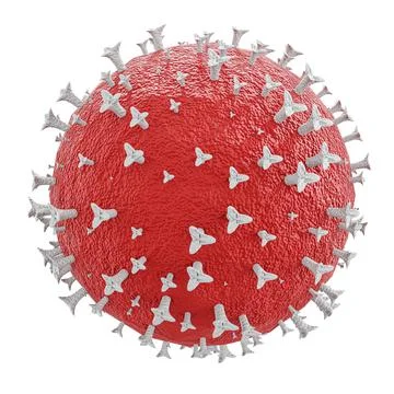 3D rendering of abstract Coronavirus isolated on white background. Concept of Stock Photos