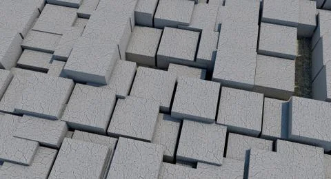 3D rendering of abstract cube background Stock Illustration