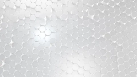 3D rendering of abstract cylindrical geometric white surfaces in virtual spac Stock-Illustration