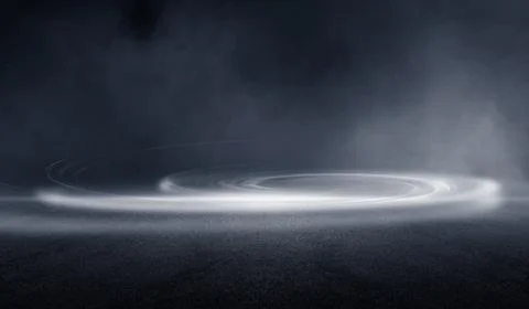3D Rendering abstract dark night creative blurry outdoor asphalt background.. Stock Illustration