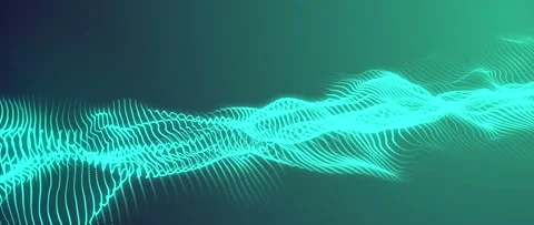 3D rendering abstract digital array wireframe blue particles wave Stock Footage 202272953