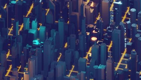 3d rendering, abstract digital background, big data, quantum computer network Illustrazione stock