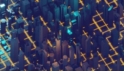 3d rendering, abstract digital background, big data, quantum computer network Illustrazione stock