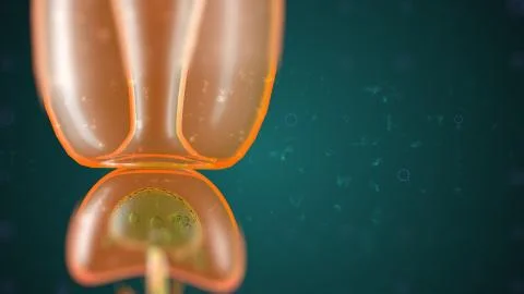 3d rendering of abstract digital background with microscopic cells and viruses. Stock Illustration