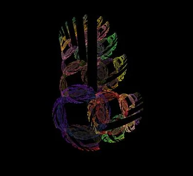 3D rendering abstract digital background. Fractal a never-ending pattern. Stock Illustration