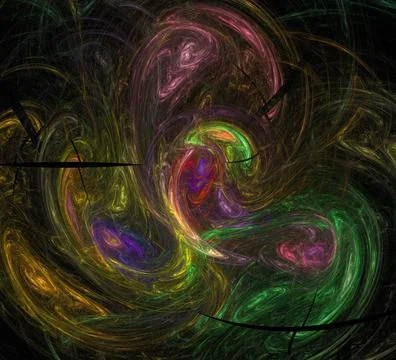 3D rendering abstract digital background. Fractal a never-ending pattern. Stock Illustration