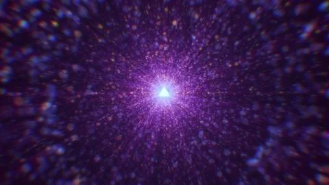 3D rendering of an abstract digital tunnel in cyberspace made of particles Stock Photos