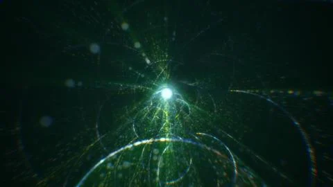 3D rendering of an abstract digital tunnel in cyberspace made of particles Foto stock