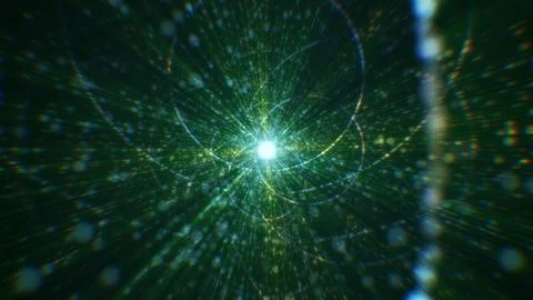 3D rendering of an abstract digital tunnel in cyberspace made of particles Foto stock