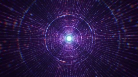 3D rendering of an abstract digital tunnel in cyberspace made of particles Foto stock
