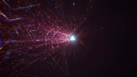 3D rendering of an abstract digital tunnel in cyberspace made of particles Foto stock