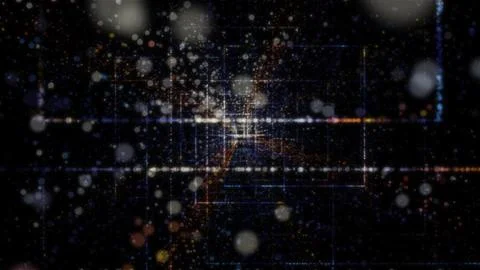 3D rendering of an abstract digital tunnel in cyberspace made of particles Foto stock