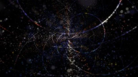 3D rendering of an abstract digital tunnel in cyberspace made of particles Foto stock