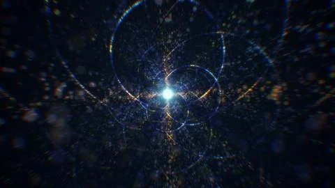 3D rendering of an abstract digital tunnel in cyberspace made of particles Foto stock