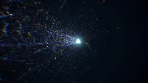 3D rendering of an abstract digital tunnel in cyberspace made of particles Foto stock