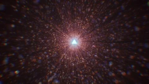 3D rendering of an abstract digital tunnel in cyberspace made of particles Foto stock