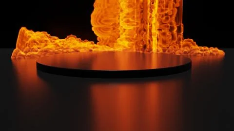 3D Rendering Abstract Display Stands Hot Light Background Post Display Stock Illustration