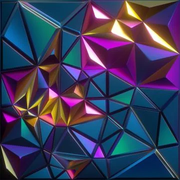 3d rendering, abstract faceted background, geometrical crystallized wallpaper Stock Illustration
