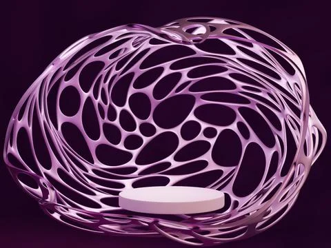 3D rendering of abstract figure; design template pedestal for the product in Stock Illustration