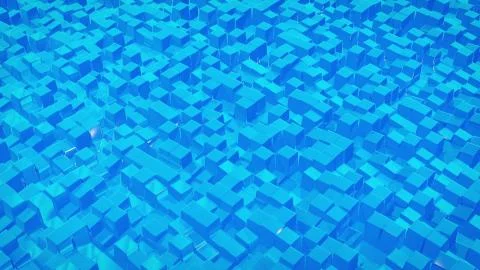 3d rendering abstract fluid background. Beautiful wavy glass surface of blue Stock Illustration