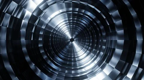 3D Rendering. Abstract futuristic geometric background from wavy lines Stock Illustration