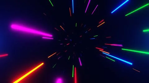3d rendering. Abstract futuristic geometric background with lines, glow. Glow Stock Illustration